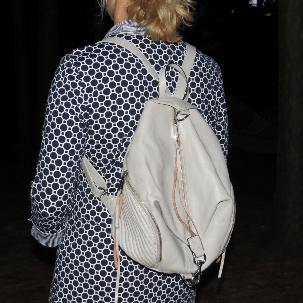 Rebecca Minkoff Julian Ice Gray Leather Backpack